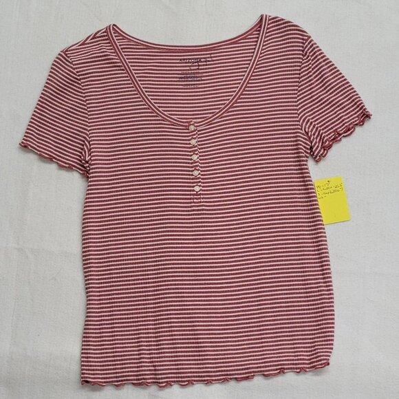 Arizona Red + White Striped T‑Shirt | Women’s Large | Casual Everyday - Picture 1 of 4